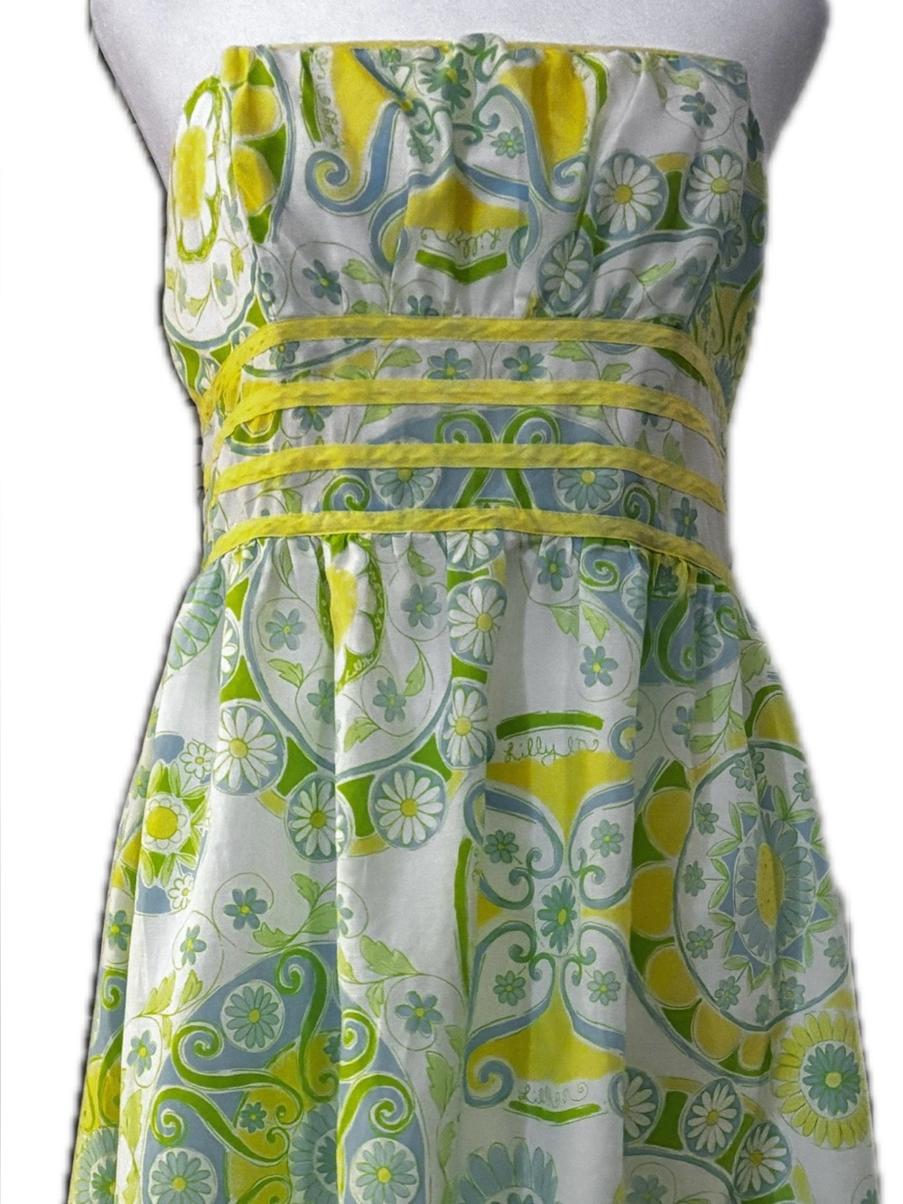 Lilly Pulitzer White Label Katrina Fountain of Youth Strapless Midi Dress - Picture 2 of 14